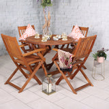 Manhattan FSC Acacia 4 Seater Round Dining Set