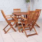 Manhattan FSC Acacia 4 Seater Round Dining Set