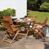 Manhattan FSC Acacia 4 Seater Round Dining Set for Garden or Patio