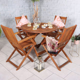 Manhattan FSC Acacia 4 Seater Round Dining Set