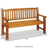 Lytham FSC Acacia 3 Seater Bench dimensions