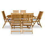 Turnbury FSC Acacia 6 Seat Recliner Extending Outdoor Dining Set from Roseland Furniture