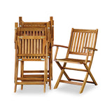 Brooklyn FSC Acacia Folding Armchairs Outdoor Dining Set