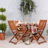 Manhattan FSC Acacia 4 Seater Round Dining Set