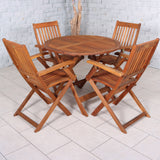 Manhattan FSC Acacia 4 Seater Round Dining Set