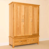 Newlyn Oak Triple Wardrobe with Drawers