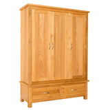 Newlyn Oak Triple Wardrobe with Drawers