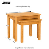 Newlyn Oak Nest Of Tables - Size Guide