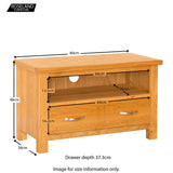 Newlyn Oak 80cm TV Stand - Size Guide