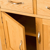 Close up of front - Newlyn Oak Mini Sideboard