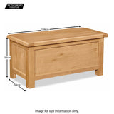 Zelah Oak Blanket Box Ottoman - Size Guide