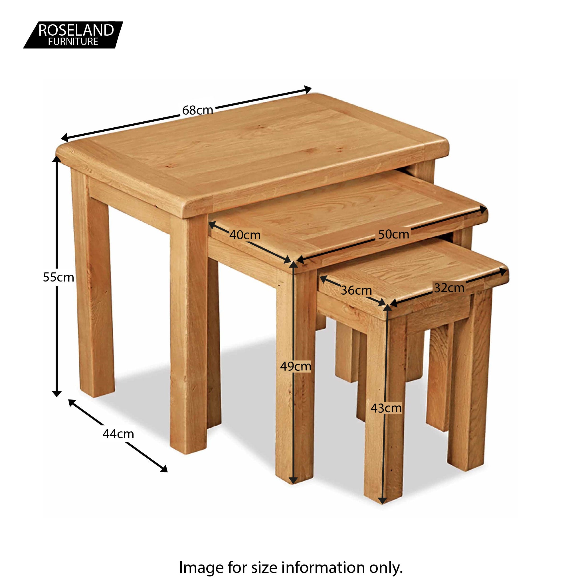 Roseland furniture nest of outlet tables