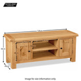 Zelah Oak 120cm TV Stand - Size Guide