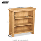 Zelah Oak Small Bookcase - Size Guide