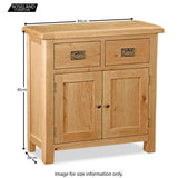 Zelah Oak Mini Sideboard - Size Guide