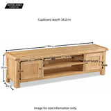 Zelah Oak 180cm TV Stand - Size Guide