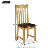 Zelah Oak Slatted Back Dining Chair - Size Guide