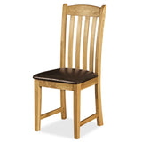 Zelah Oak Slatted Back Dining Chair by Roseland Furniture