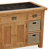 Zelah Oak Kitchen Island - Close Up 