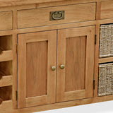 Zelah Oak Kitchen Island - Close Up of Central Cupboard and Drawer