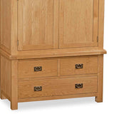 Zelah Oak 3 Drawer Wardrobe - Close Up of Drawers