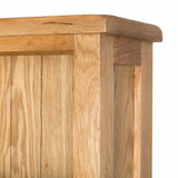 top oak corner of the Surrey Oak Large Bookcase by Roseland Furniture