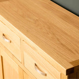 Wood grain on a London Oak Small Sideboard.