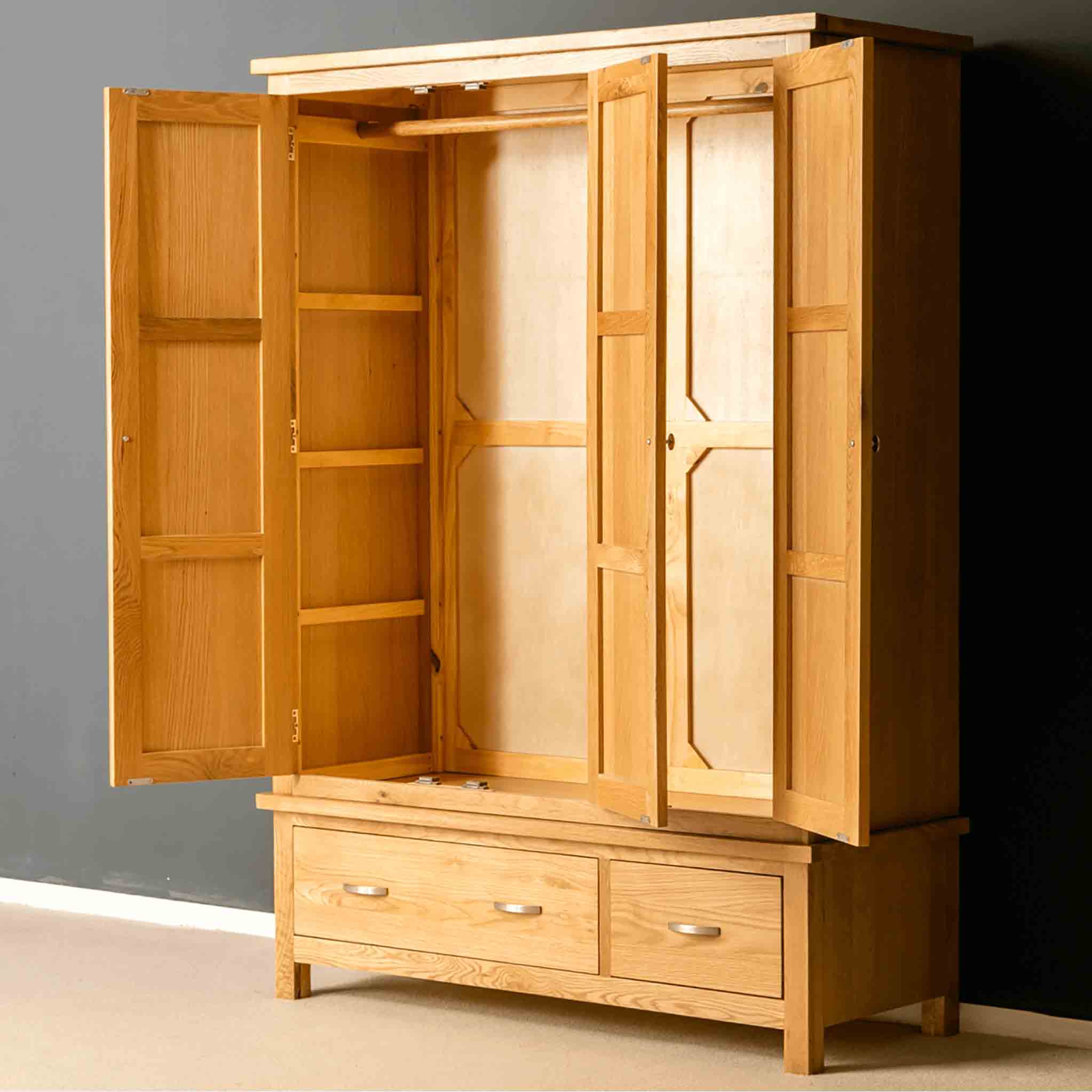 Large wardrobe closet store with drawers