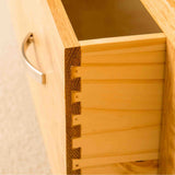 Dovetail joints on a London Oak Large Wardrobe.