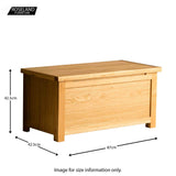 London Oak Blanket Box Ottoman - Size guide