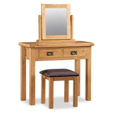 Zelah Oak Stool when put with dressing table