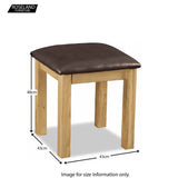 Zelah Oak Stool - Size Guide