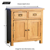 Surrey Oak Mini Sideboard - Size Guide