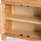 London Oak Mini Sideboard - View of inside the cupboard