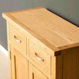 London Oak Mini Sideboard - Lifestyle - top surface. 