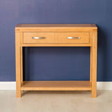 Abbey Light Oak Console Table - Lifestyle