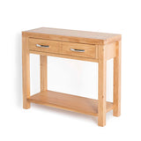 Abbey Light Oak Console Table - Side view