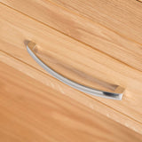 Abbey Light Oak Console Table - Close up of drawer handle