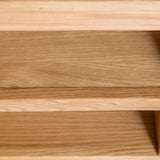 The Abbey Light Oak Large TV Stand - Close up of shelves