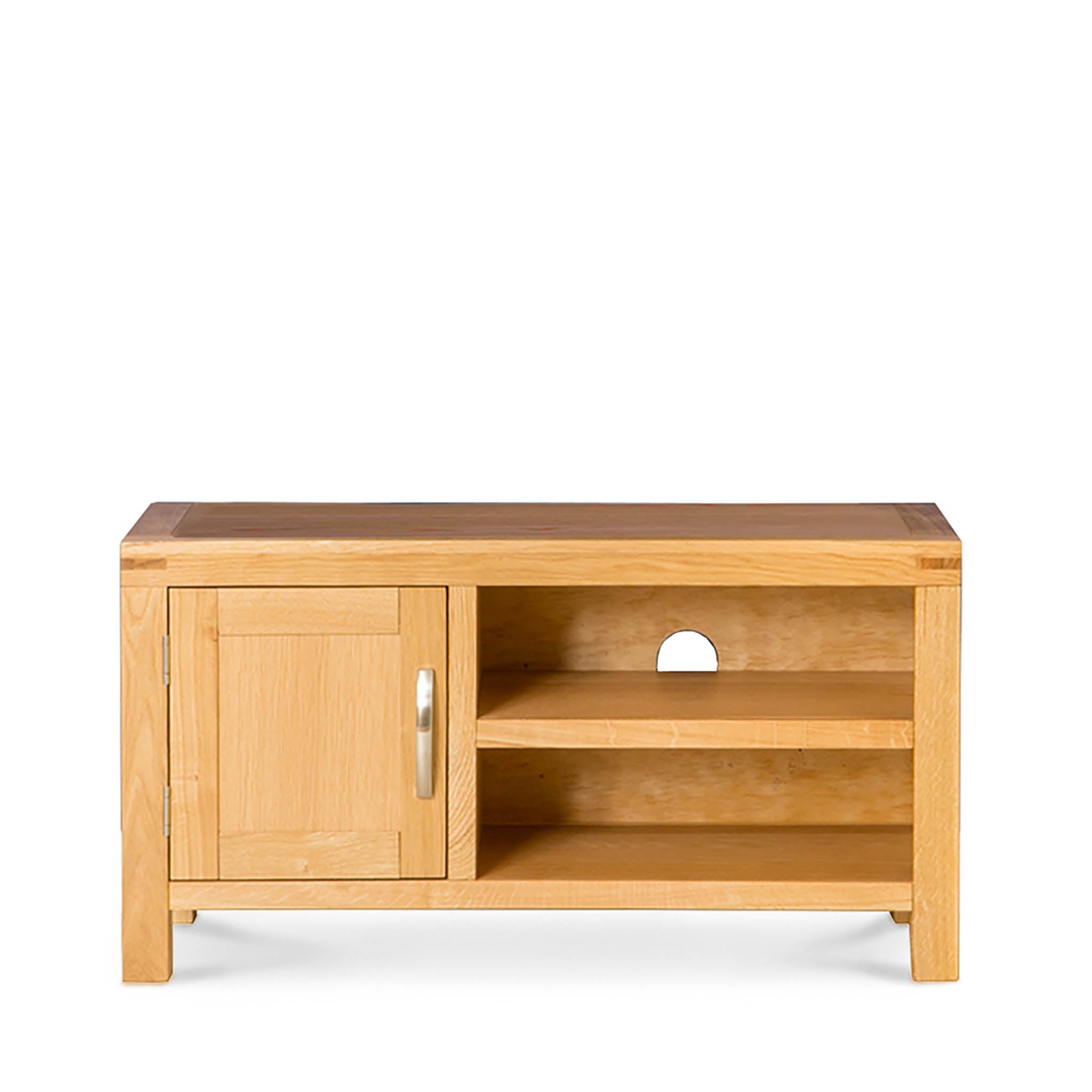 Slim oak tv deals unit