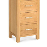 Abbey Light Oak Tallboy Chest of Drawers - Close up of bottom of drawers