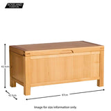 Abbey Light Oak Blanket Storage Box - Size guide