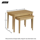 Alba Oak Nest of Tables - Size guide