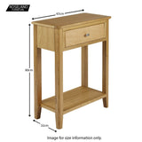 Alba Oak Telephone Table - Size Guide