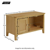 Alba Oak 90cm TV Stand Unit - Size guide