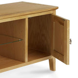 Alba Oak Large 120cm TV Stand - Close up of inside cupboard