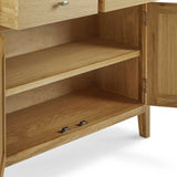 Alba Oak Small Sideboard - Inside view of cupboard