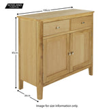 Alba Oak Small Sideboard Unit - Size guide