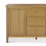 Alba Oak Large Sideboard - Close up of front of cupboard