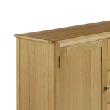 Alba Oak Large Sideboard - Close up of top of sideboard